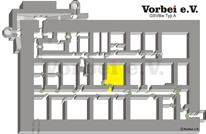 Raum 12N – Lage im Fernmeldebetriebsgebäude (Objekt 1) der GSVBw