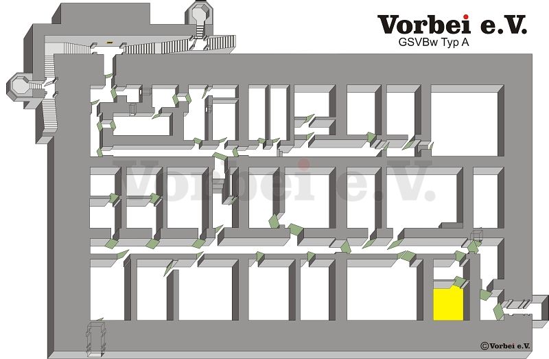 Raum 22 – Lage im Fernmeldebetriebsgebäude (Objekt 1) der GSVBw