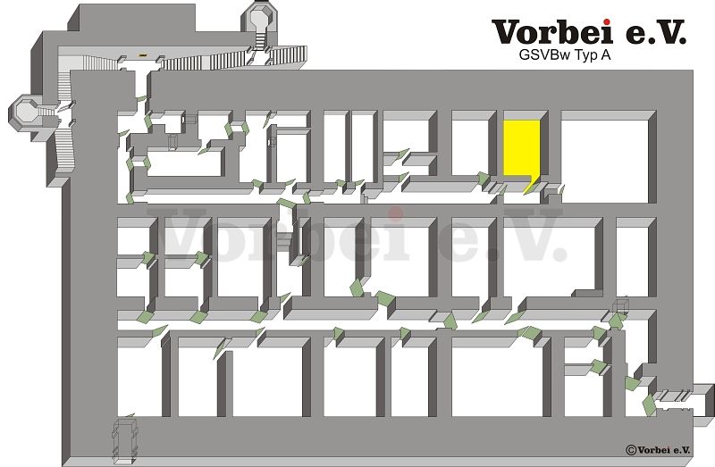 Raum 35N – Lage im Fernmeldebetriebsgebäude (Objekt 1) der GSVBw