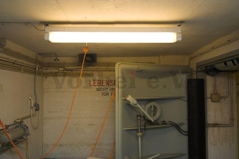 Auch im Schleusenraum der Schleuse 6 wurde eine defekte Leuchtstofflampe instandgesetzt.