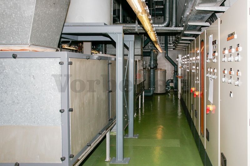 Klimazentrale im Raum 24 in der GSVBw 47 Niederbrombach. Auf der linken Raumseite befindet sich die Zuluftwaschanlage.