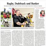 Rugby Dudelsack und Bunker.