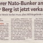 Früherer Nato-Bunker am Vörier Berg ist jetzt verkauft - Bredenbecker Verein Vorbei muss altes Militärgelände räumen.