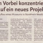 Verein Vorbei konzentriert sich auf ein neues Projekt - Hilfe beim Aufbau eines Museums in Nordrhein-Westfalen denkbar.