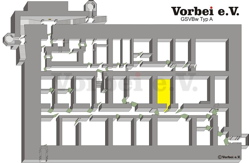 Raum 13N – Lage im Fernmeldebetriebsgebäude (Objekt 1) der GSVBw