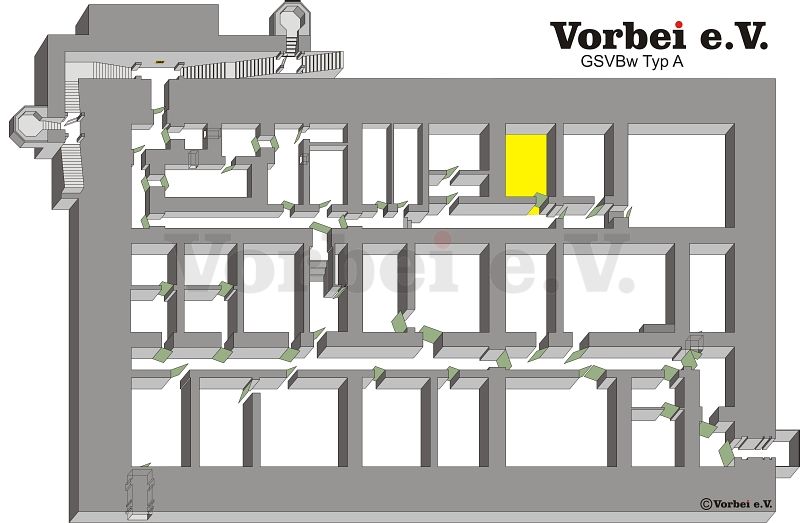 Raum 34N – Lage im Fernmeldebetriebsgebäude (Objekt 1) der GSVBw