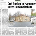 Zeitungsartikel Drei Bunker in Hannover unter Denkmalschutz