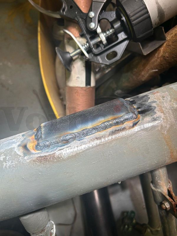 Abgeschlossene Instandsetzung durch Aufschwei&szlig;en und Verschlie&szlig;en der besch&auml;digten Stelle.